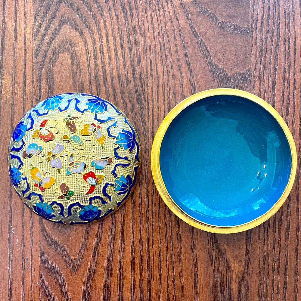 Cloisonné trinket and jewelry box - Picture 3 of 9
